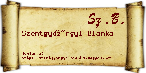Szentgyörgyi Bianka névjegykártya