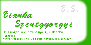 bianka szentgyorgyi business card
