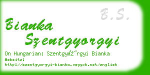 bianka szentgyorgyi business card